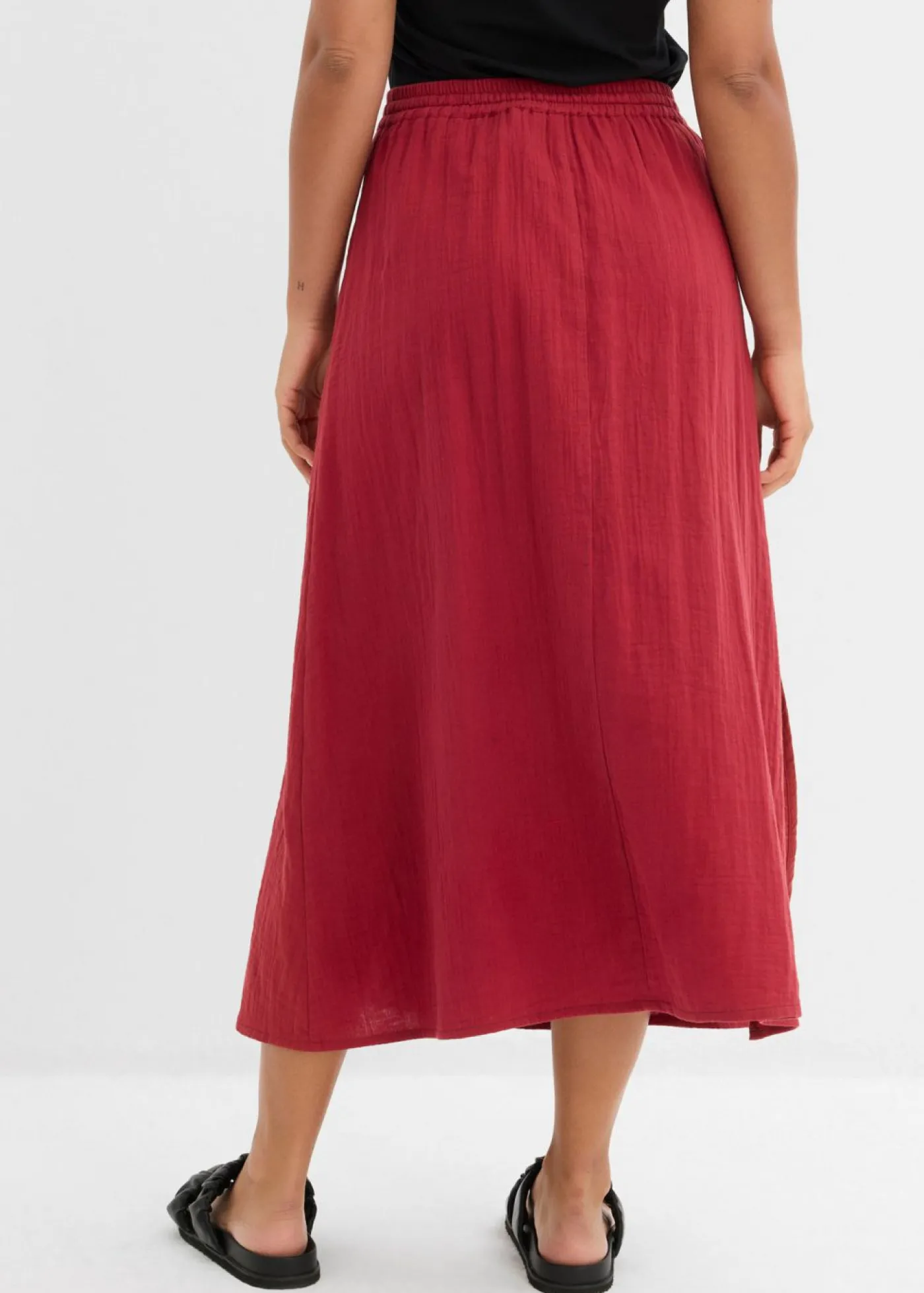 bonprix bonprix Falda larga de muselina Rojo New