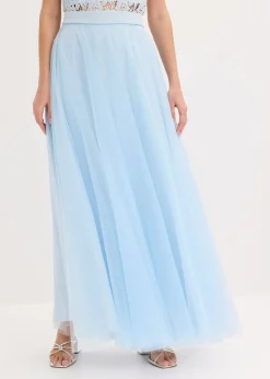 bonprix bonprix Falda larga de tul azul pálido