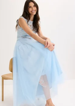 bonprix bonprix Falda larga de tul azul pálido