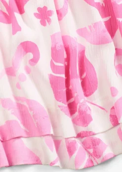 bonprix bonprix Falda larga de viscosa estructurada Blanco-fucsia de flores