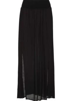 bonprix bonprix Falda larga de viscosa fluida Negro Online