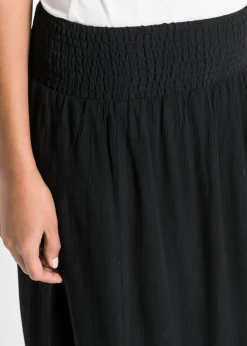 bonprix bonprix Falda larga de viscosa fluida Negro Online