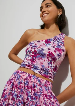 bonprix bonprix Falda larga de viscosa pura morado oscuro/rosa fucsia Discount