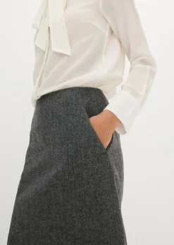 bonprix bonprix Falda lápiz gris/negro moteado Outlet