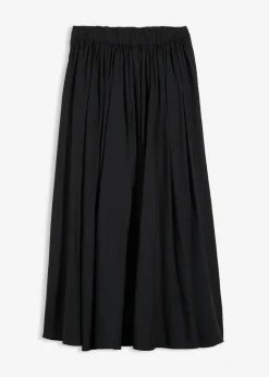 bonprix bonprix Falda maxi de mezcla de viscosa fluida Negro Hot