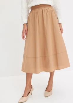 bonprix bonprix Falda midi Camel Outlet