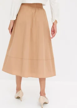 bonprix bonprix Falda midi Camel Outlet