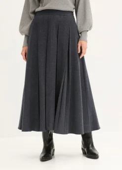 bonprix bonprix Falda midi Azul tinta jaspeado New