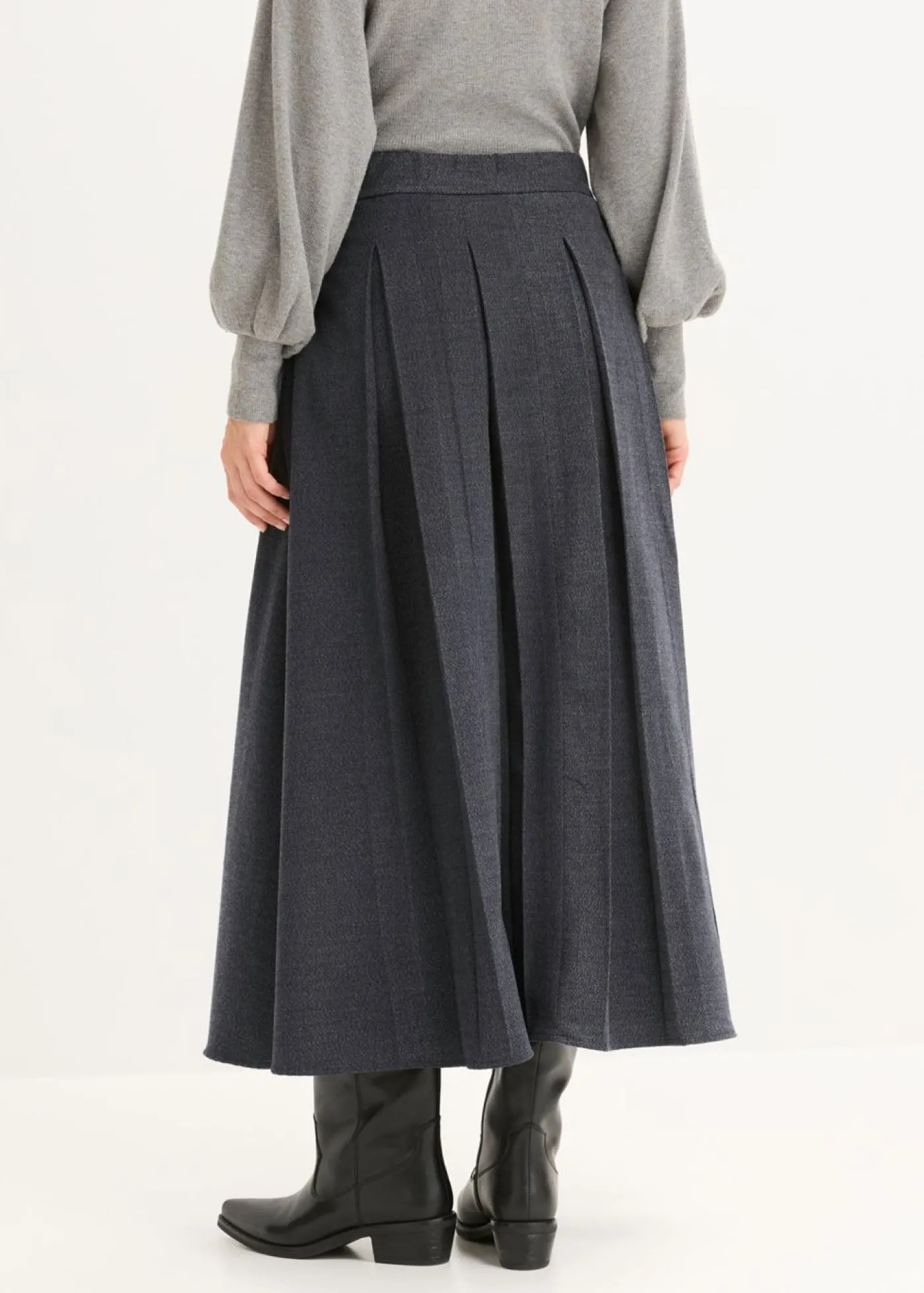 bonprix bonprix Falda midi Azul tinta jaspeado New