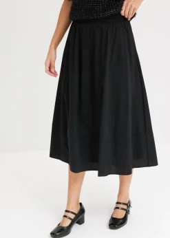 bonprix bonprix Falda midi Negro Discount