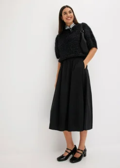 bonprix bonprix Falda midi Negro Discount