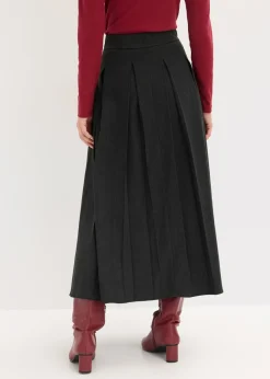 bonprix bonprix Falda midi Antracita oscuro jaspeado Best