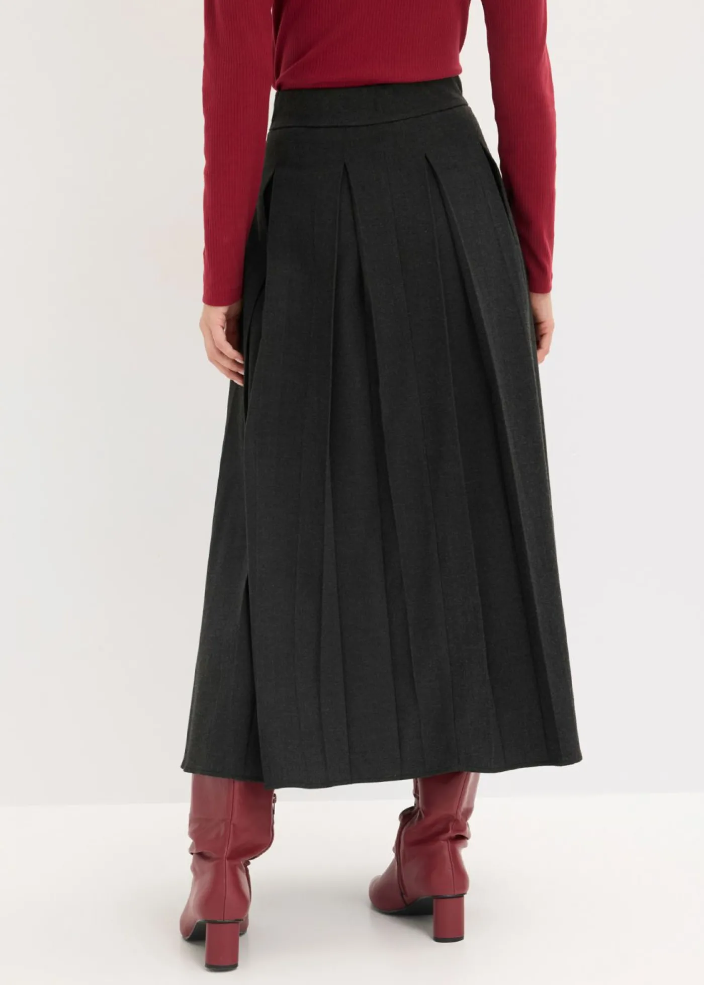 bonprix bonprix Falda midi Antracita oscuro jaspeado Best