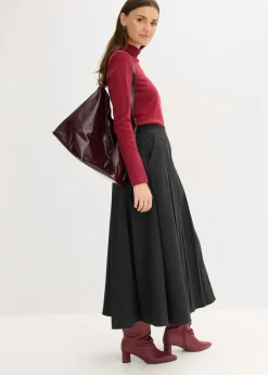bonprix bonprix Falda midi Antracita oscuro jaspeado Best