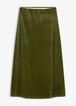 bonprix bonprix Falda midi caqui oscuro Discount