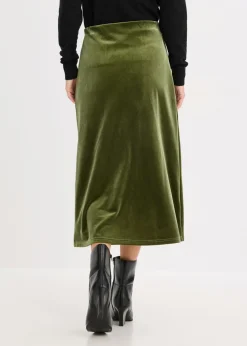 bonprix bonprix Falda midi caqui oscuro Discount