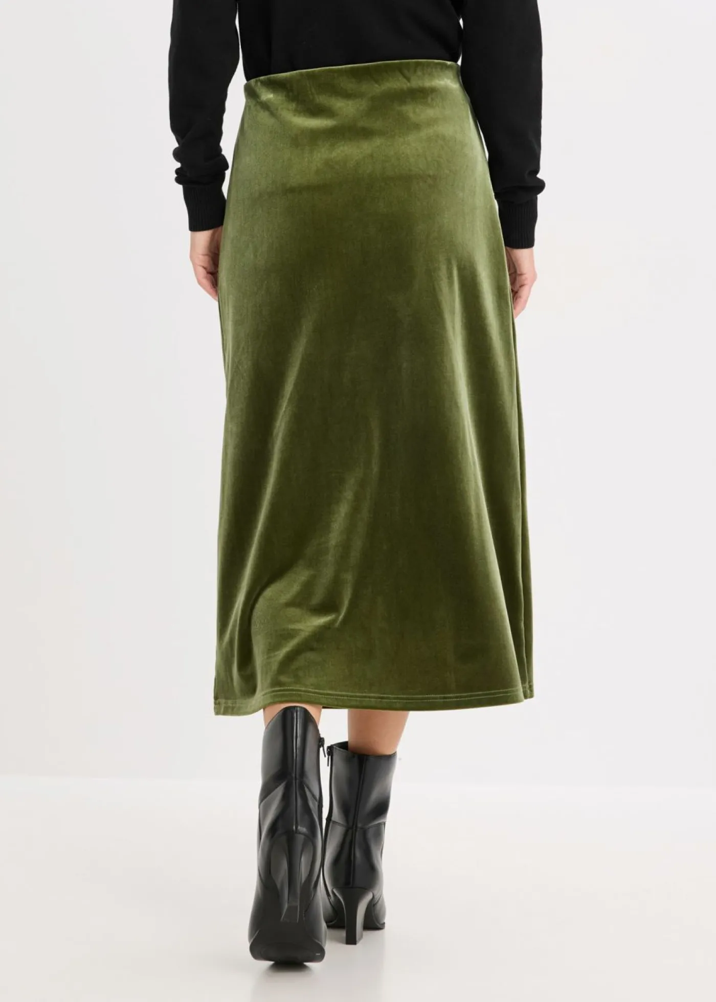 bonprix bonprix Falda midi caqui oscuro Discount