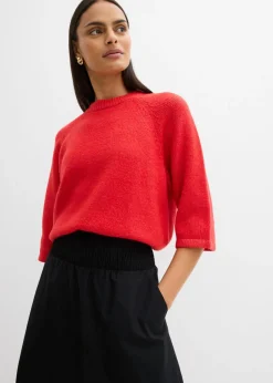 bonprix bonprix Falda midi de algodón puro Negro Outlet