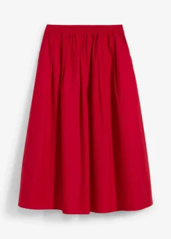 bonprix bonprix Falda midi de algodón puro rojo cayena Clearance