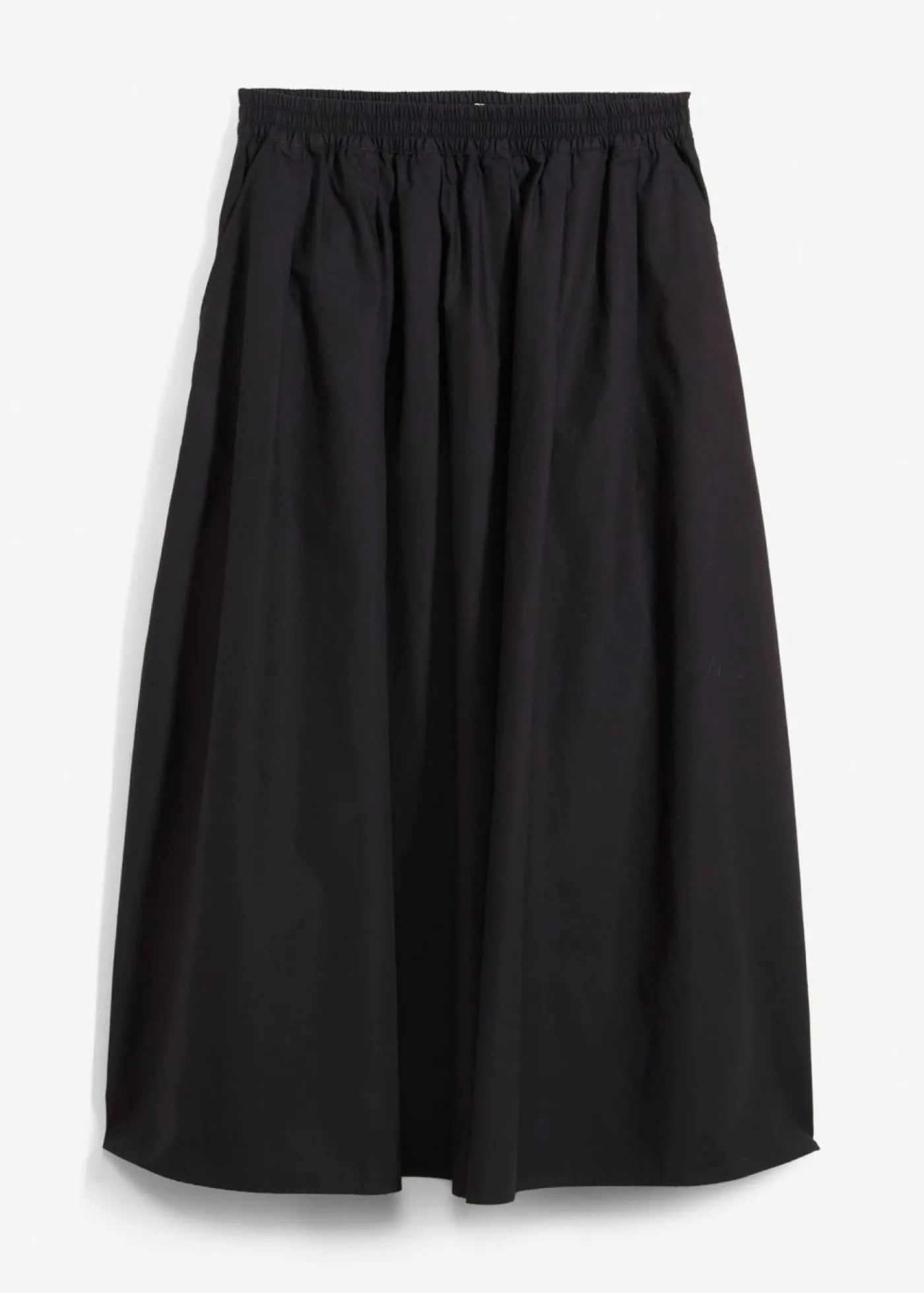 bonprix bonprix Falda midi de algodón puro Negro Hot