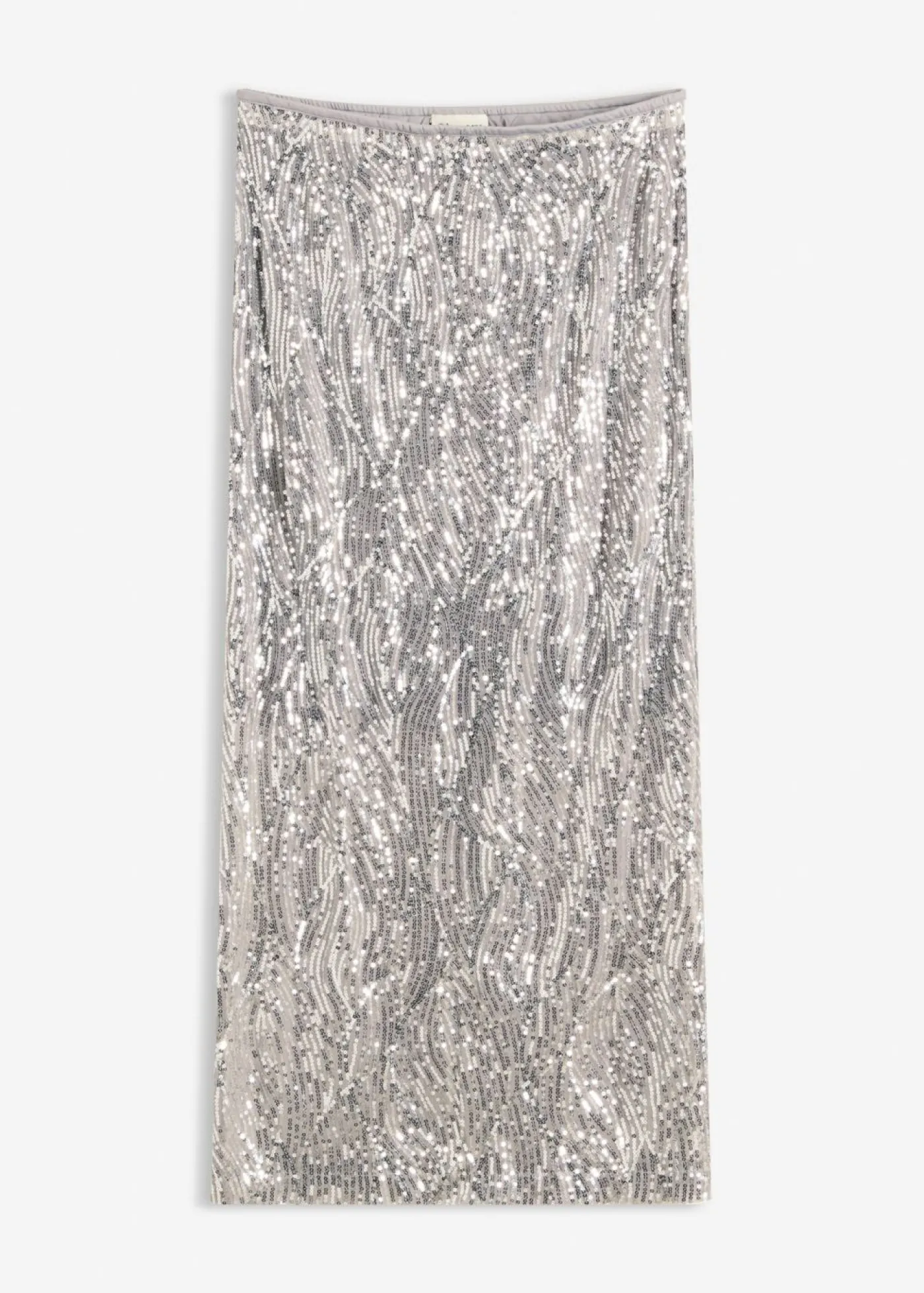 bonprix bonprix Falda midi de lentejuelas Plata Clearance