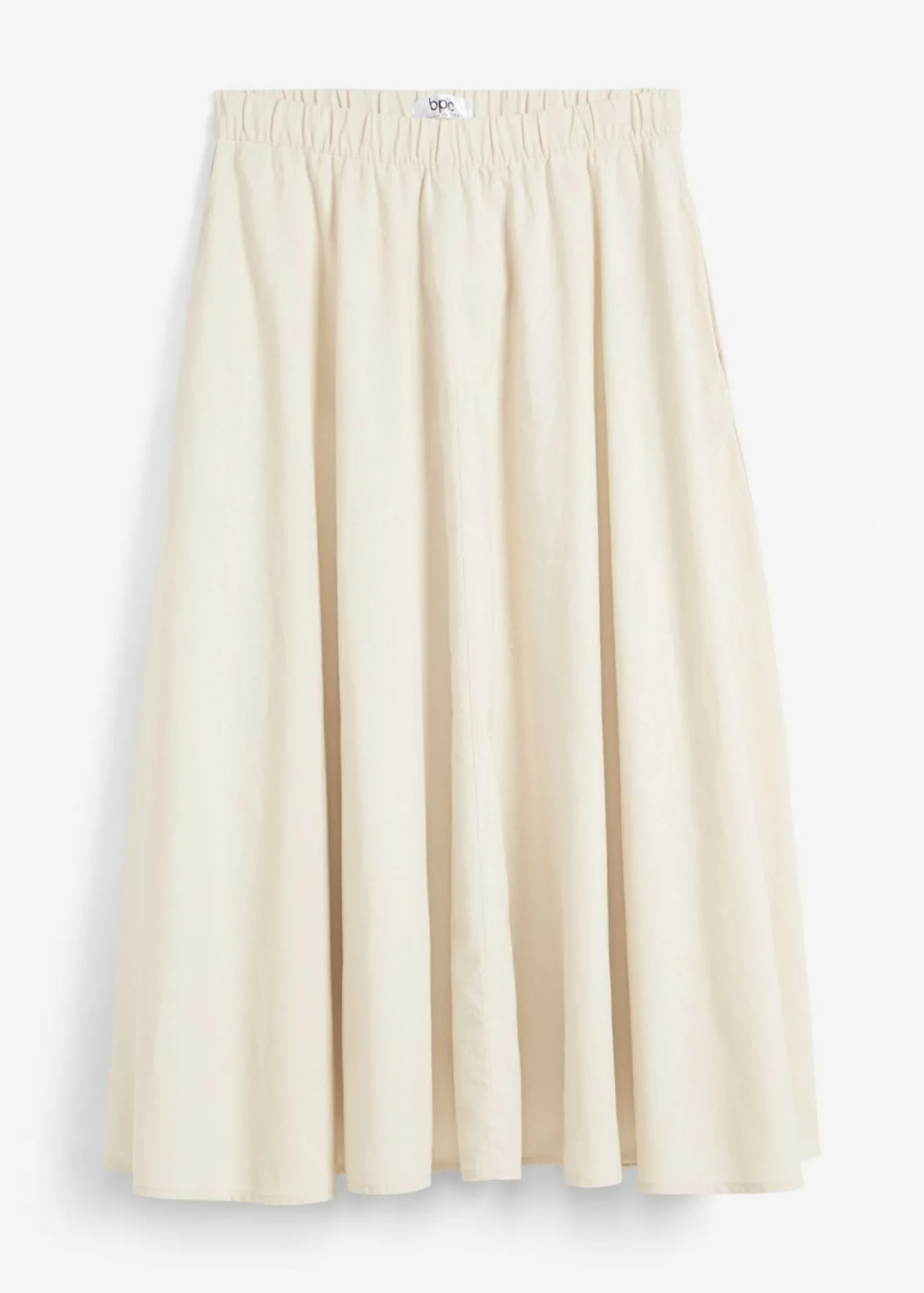 bonprix bonprix Falda midi de mezcla de lino gris guijarro Hot