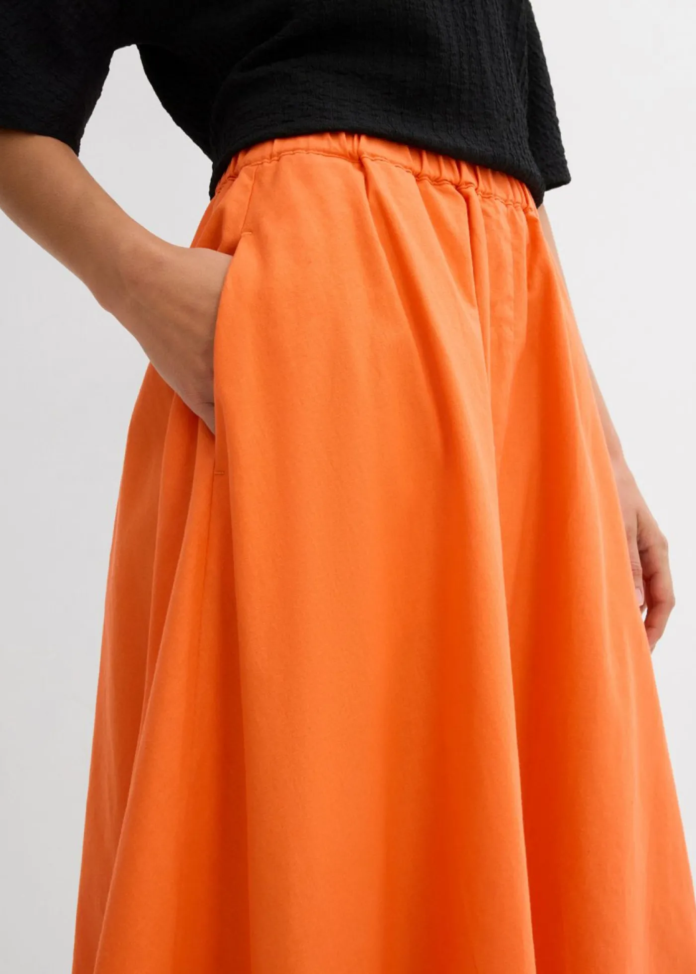 bonprix bonprix Falda midi de mezcla de lino mango Outlet