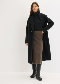 bonprix bonprix Falda midi de punto Marrón jaspeado New