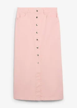 bonprix bonprix Falda midi de sarga Rosa antiguo Outlet