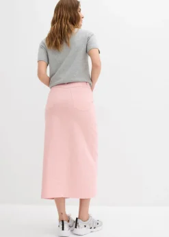 bonprix bonprix Falda midi de sarga Rosa antiguo Outlet