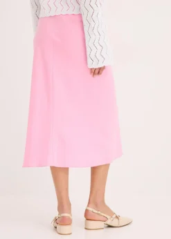 bonprix bonprix Falda midi de satén Rosa Outlet