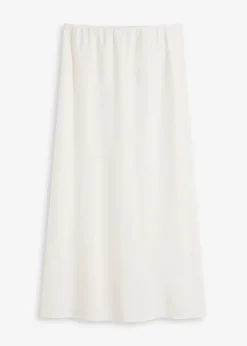 bonprix bonprix Falda midi de satén Blanco lana