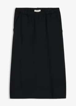 bonprix bonprix Falda midi de suave neopreno Negro Best
