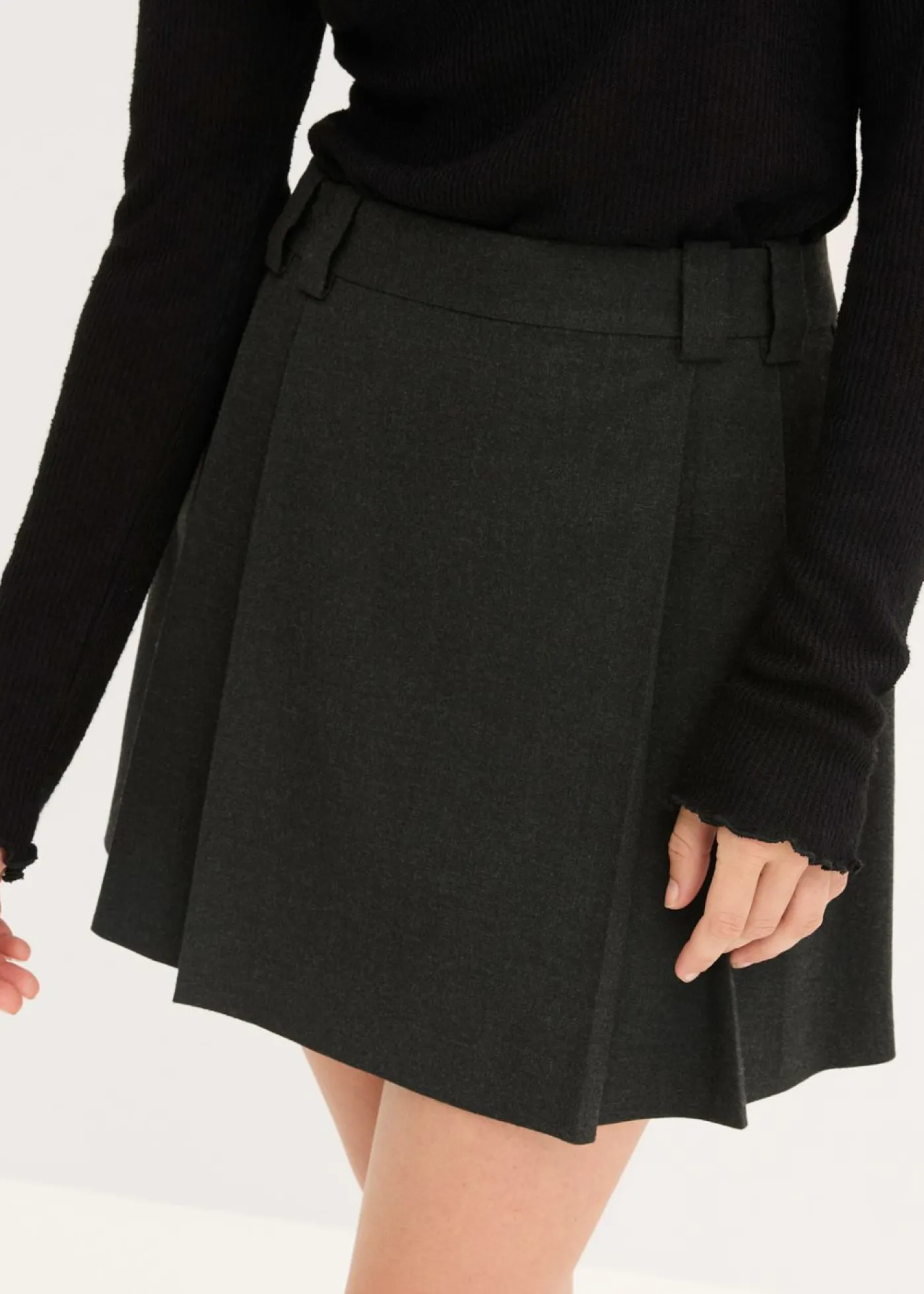 bonprix bonprix Falda pantalón Antracita oscuro jaspeado Clearance