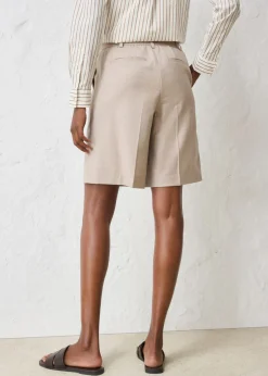 bonprix bonprix Falda pantalón con contenido de lana arena claro moteado New