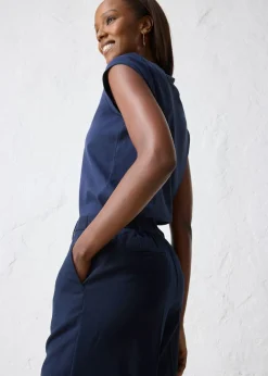 bonprix bonprix Falda pantalón con contenido de lana azul marino moteado Online