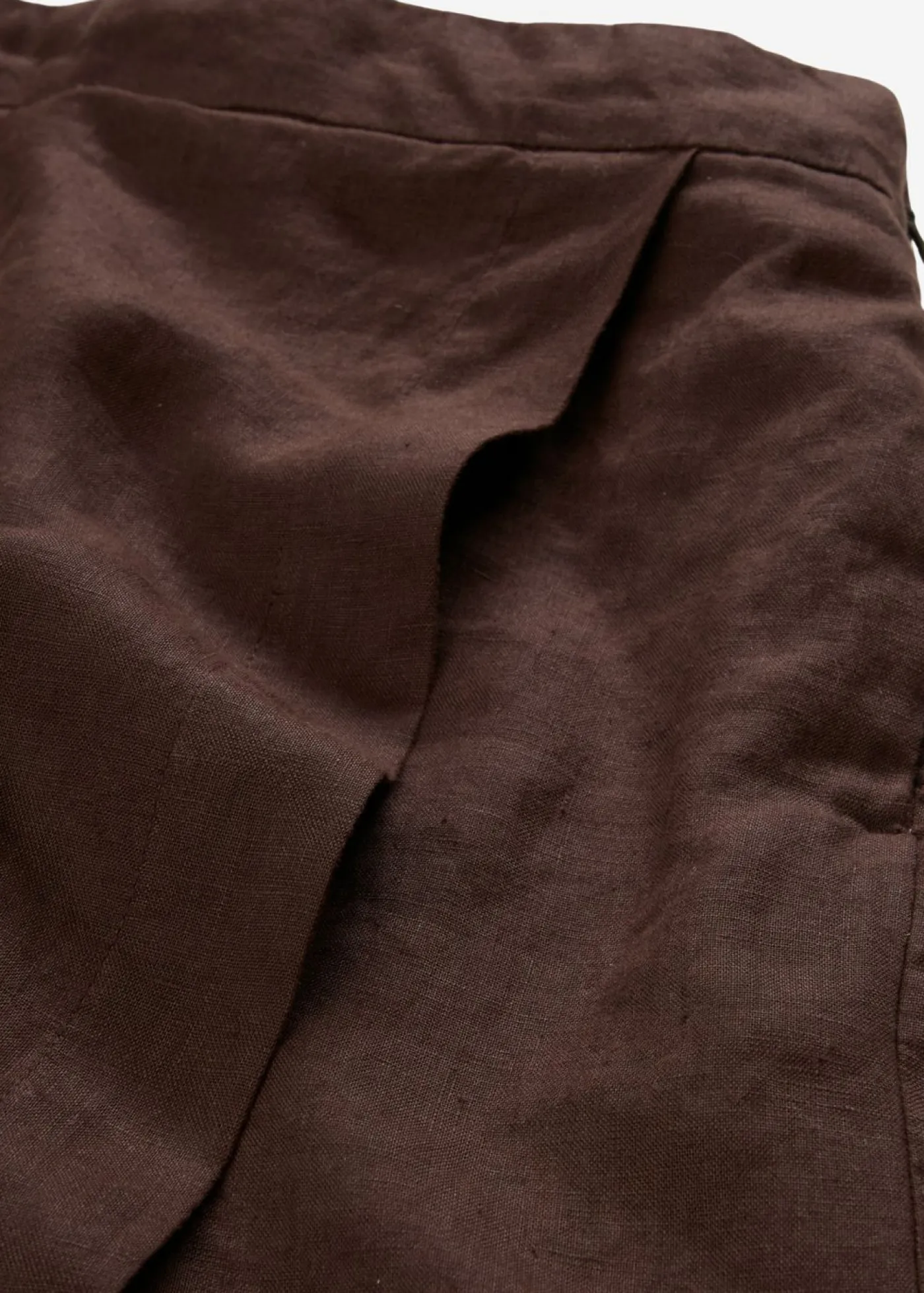 bonprix bonprix Falda pantalón de lino puro Marrón oscuro Online