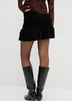 bonprix bonprix Falda pantalón de terciopelo suave Negro Online