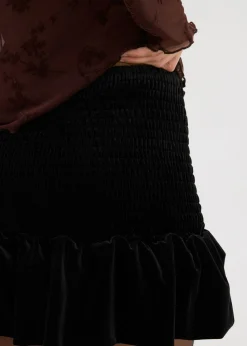 bonprix bonprix Falda pantalón de terciopelo suave Negro Online