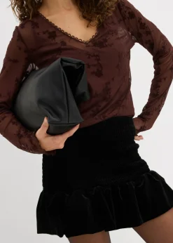 bonprix bonprix Falda pantalón de terciopelo suave Negro Online