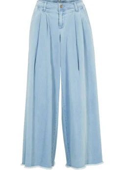 bonprix bonprix Falda pantalón, vaquera, wide-leg azul claro denim Clearance