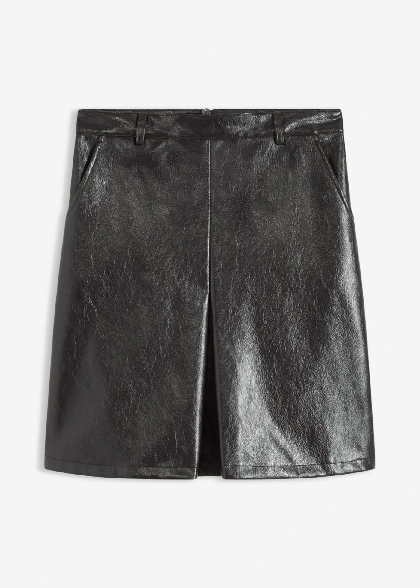 bonprix bonprix Falda plisada de charol sintético Marrón oscuro Clearance