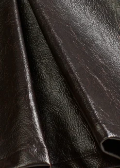 bonprix bonprix Falda plisada de charol sintético Marrón oscuro Clearance