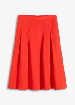 bonprix bonprix Falda plisada de mezcla de viscosa suave fresa Clearance