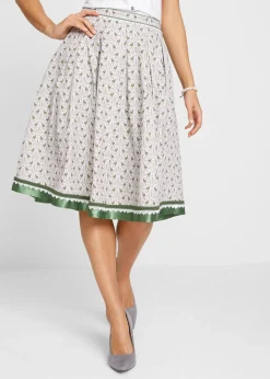 bonprix bonprix Falda tradicional hasta la rodilla plata / verde botella / blanco Online
