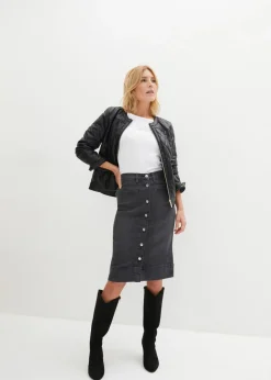 bonprix bonprix Falda vaquera Negro denim Outlet