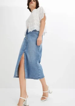 bonprix bonprix Falda vaquera Azul piedra Sale