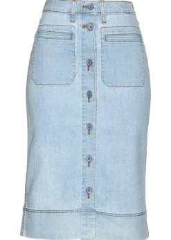 bonprix bonprix Falda vaquera azul blanqueado Sale