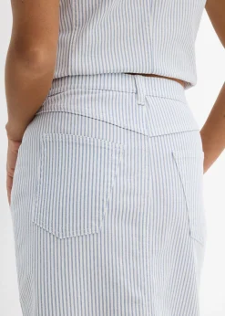 bonprix bonprix Falda vaquera blanco con rayas Sale