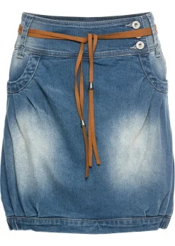 bonprix bonprix Falda vaquera con cinturón Denim Outlet
